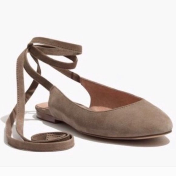 Madewell Shoes - Madewell April Ankle Tie Suede Ballet Flats 8